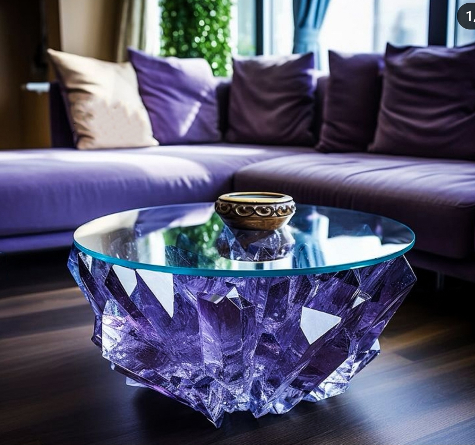Crystal tea and coffee table GCF-111 | First House Furniture Dubai