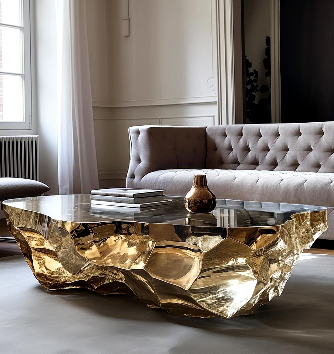 Crystal tea and coffee table GCF-112 | First House Furniture Dubai